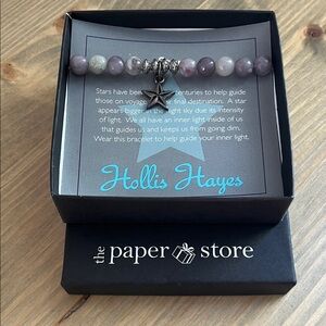 Purple Celestial Star Charm Bracelet with Box